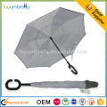 2017 Alibaba Recommend c handle upside down double layer inverted umbrella